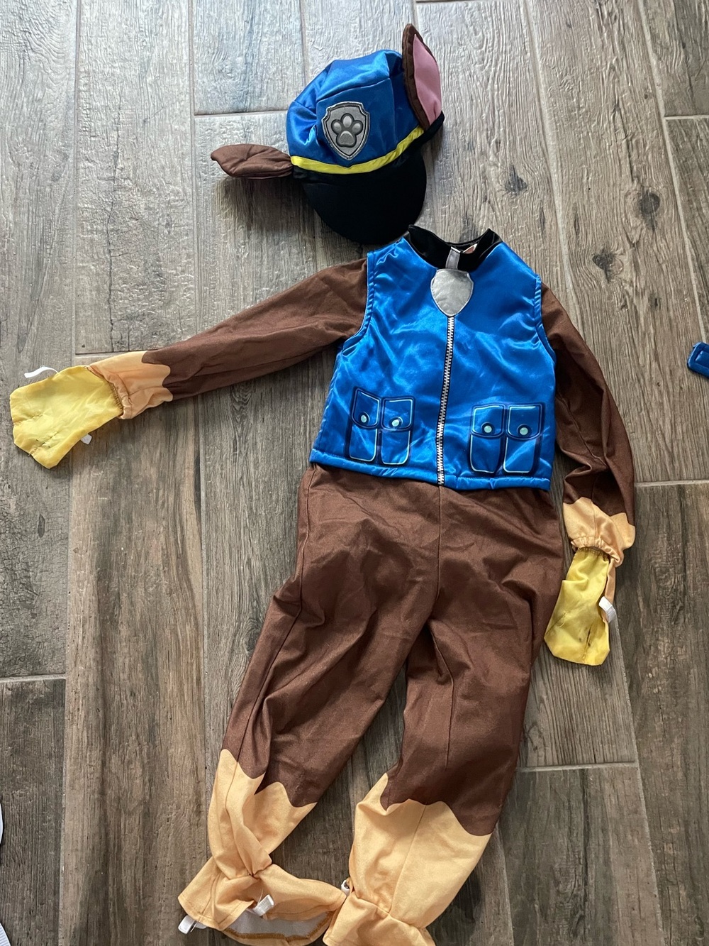 Nickelodeon Blue & Brown Paw Patrol Chase Costume with Yellow Accents
